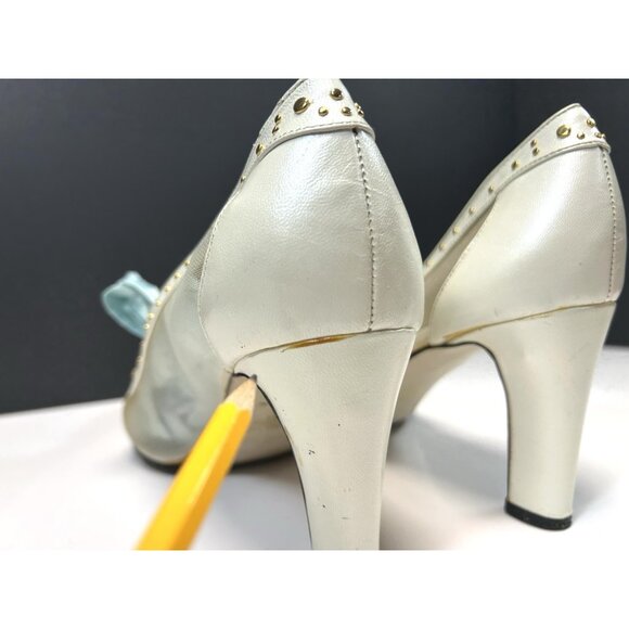 J Renee Joy Pumps Womens Sz 10 N Narrow Fabric Beads Uppers Sequins Off White - Picture 12 of 16